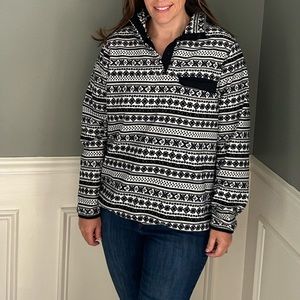 JACHS Cabin black and white snap pullover large